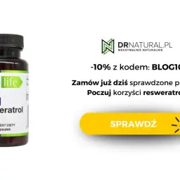 Butelka suplementu "Trans Resweratrol" od Supp Life. Odkryj korzyści resweratrolu z kodem rabatowym BLOG10.