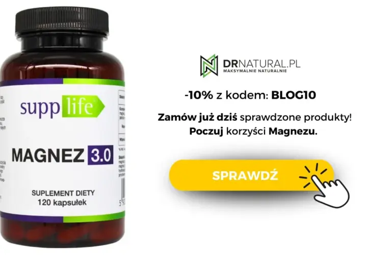Butelka suplementu diety "Magnez 3.0" od SuppLife. Magnez chelatowany dla lepszego wchłaniania. Sprawdź korzyści!