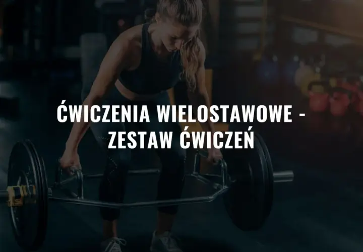 Kobieta wykonuje martwy ciąg z trap baru. Skupia się na ćwiczeniach wielostawowych, budując siłę.