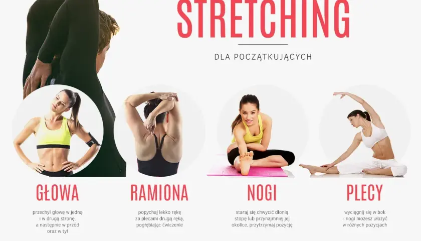 Ćwiczenia STRETCHING dla początkujących: rozciąganie głowy, ramion, nóg i pleców.